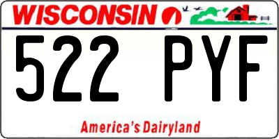 WI license plate 522PYF