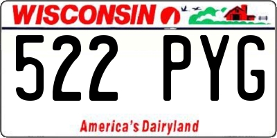 WI license plate 522PYG
