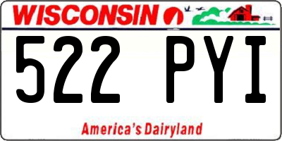 WI license plate 522PYI