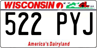 WI license plate 522PYJ