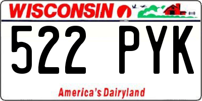 WI license plate 522PYK