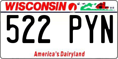 WI license plate 522PYN