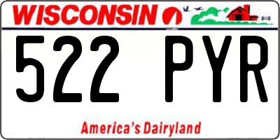 WI license plate 522PYR