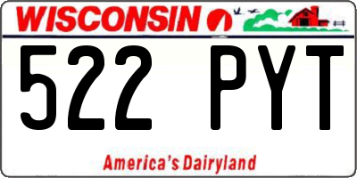 WI license plate 522PYT