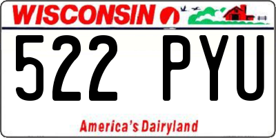 WI license plate 522PYU