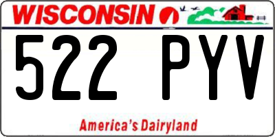 WI license plate 522PYV