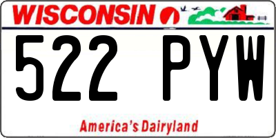 WI license plate 522PYW