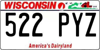WI license plate 522PYZ
