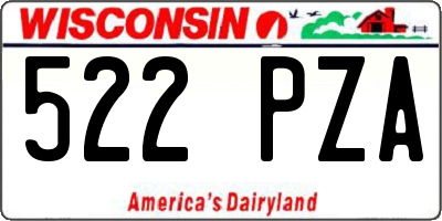 WI license plate 522PZA