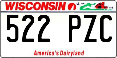 WI license plate 522PZC