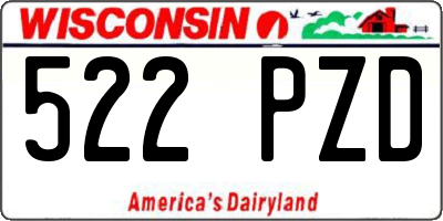 WI license plate 522PZD