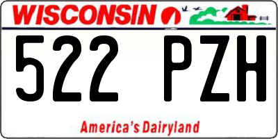 WI license plate 522PZH