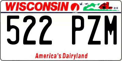 WI license plate 522PZM