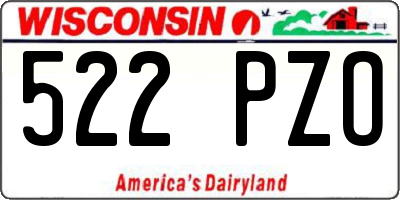 WI license plate 522PZO