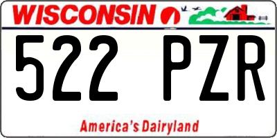 WI license plate 522PZR
