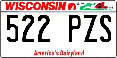 WI license plate 522PZS