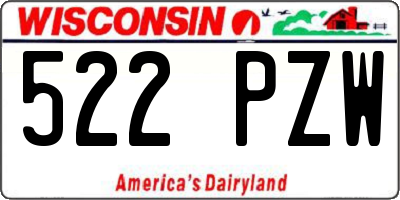 WI license plate 522PZW