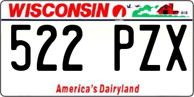 WI license plate 522PZX