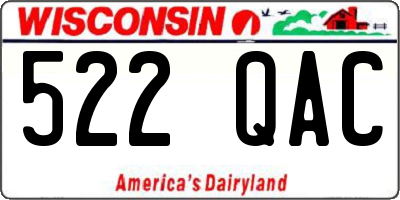WI license plate 522QAC