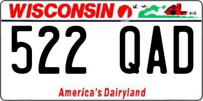 WI license plate 522QAD