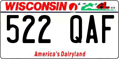 WI license plate 522QAF