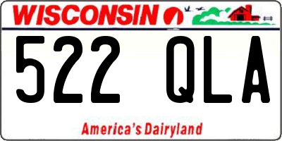 WI license plate 522QLA