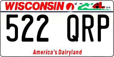 WI license plate 522QRP
