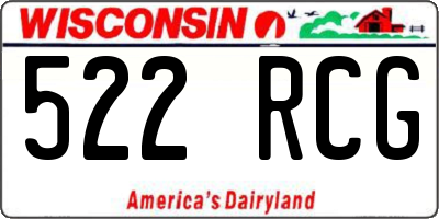 WI license plate 522RCG