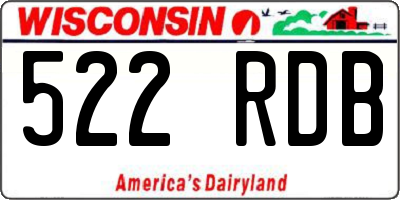 WI license plate 522RDB
