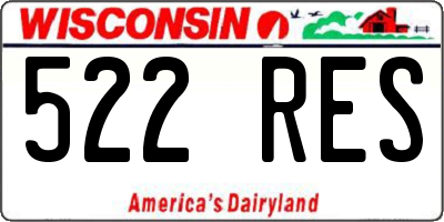 WI license plate 522RES
