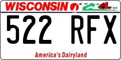 WI license plate 522RFX