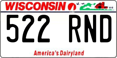 WI license plate 522RND