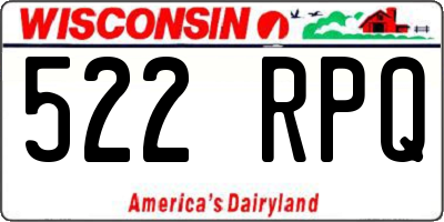 WI license plate 522RPQ