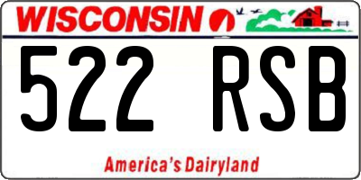 WI license plate 522RSB