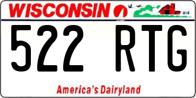 WI license plate 522RTG