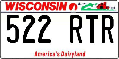 WI license plate 522RTR
