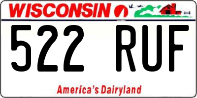 WI license plate 522RUF