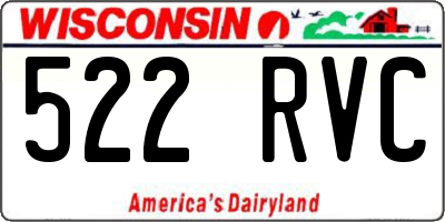 WI license plate 522RVC