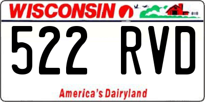 WI license plate 522RVD