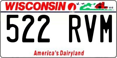 WI license plate 522RVM