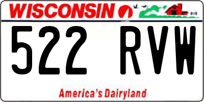 WI license plate 522RVW