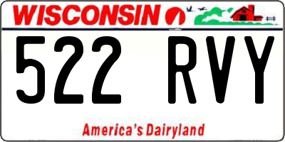 WI license plate 522RVY
