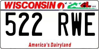 WI license plate 522RWE