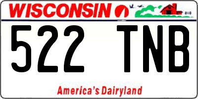 WI license plate 522TNB