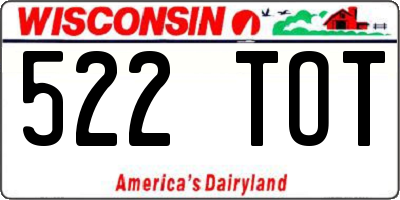 WI license plate 522TOT