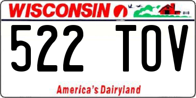 WI license plate 522TOV