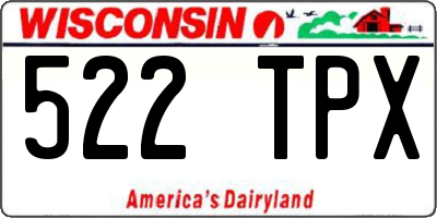 WI license plate 522TPX