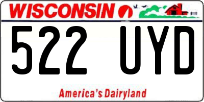 WI license plate 522UYD