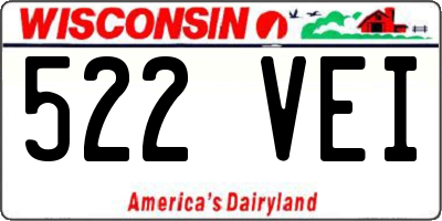 WI license plate 522VEI
