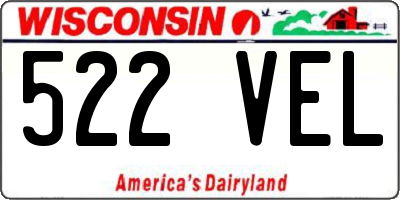 WI license plate 522VEL